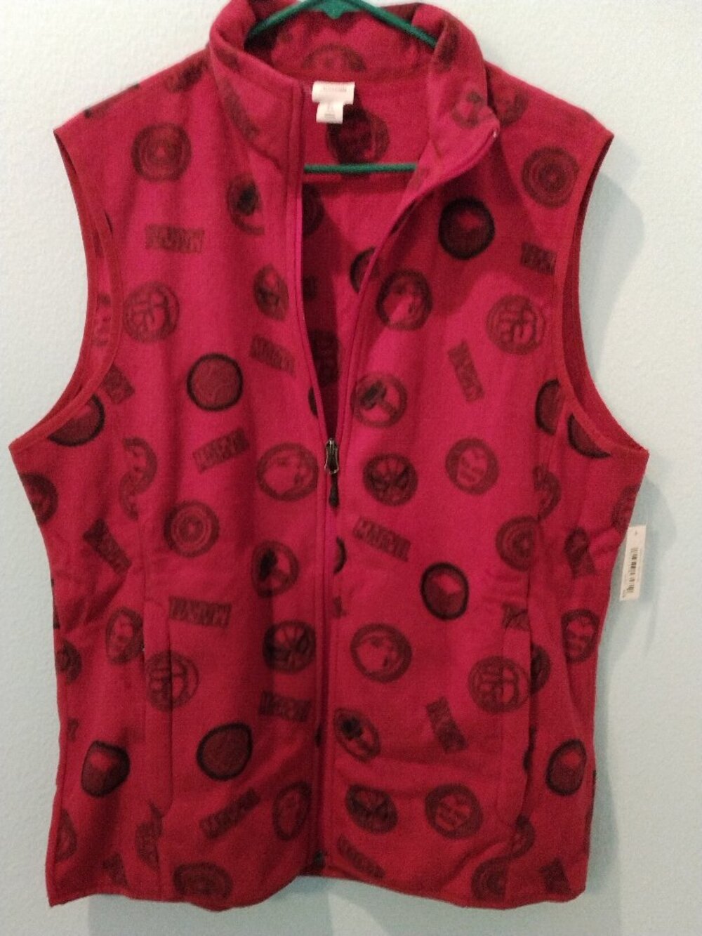 New Marvel Characters Vest All Over Print Red/Black Size Large